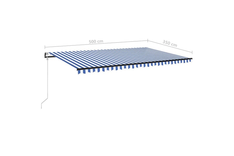 Automatisk uttrekkbar markise 500x350 cm blå og hvit - Blå - Markiser - Terrassemarkise