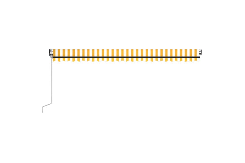 Automatisk uttrekkbar markise 500x350 cm gul og hvit - Gul - Markiser - Terrassemarkise