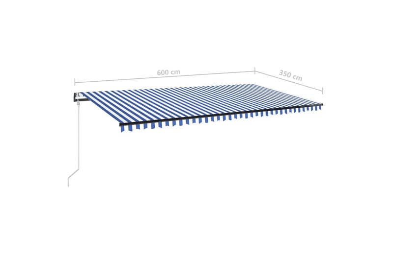 Automatisk uttrekkbar markise 600x350 cm blå og hvit - Blå - Markiser - Terrassemarkise