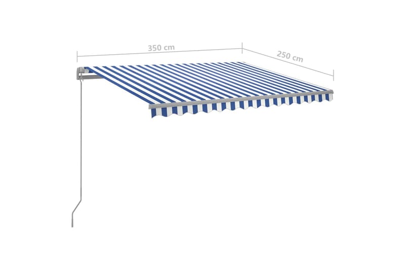 Automatisk uttrekkbar markise med stolper 3,5x2,5 m - Blå - Markiser - Terrassemarkise