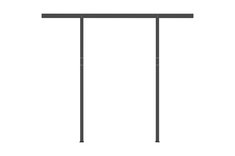 Automatisk uttrekkbar markise med stolper 3,5x2,5 m kremhvit - Markiser - Terrassemarkise