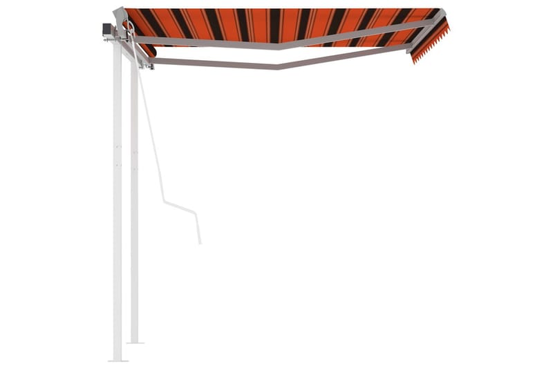 Automatisk uttrekkbar markise med stolper 3x2,5 m - Oransj - Markiser - Terrassemarkise