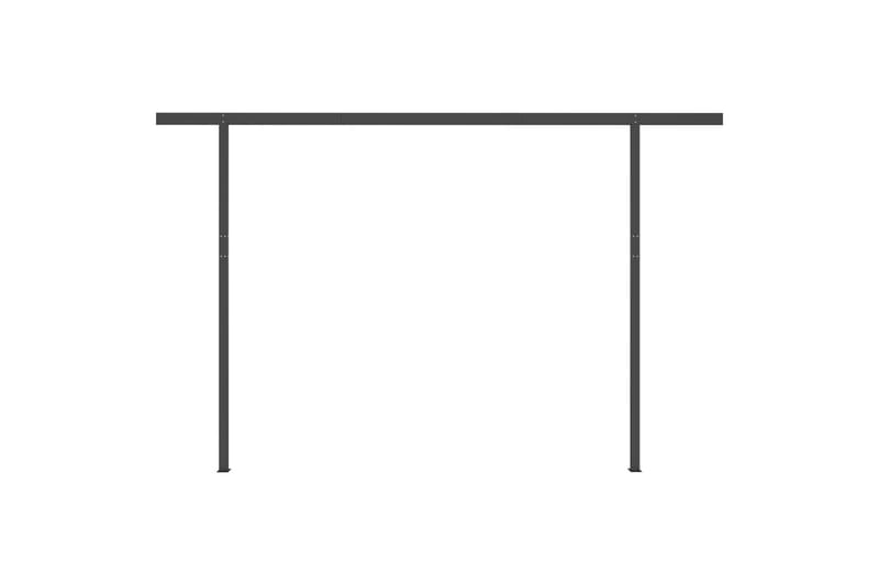 Automatisk uttrekkbar markise med stolper 4,5x3,5 m kremhvit - Markiser - Terrassemarkise