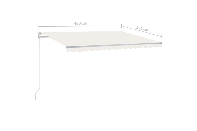 Automatisk uttrekkbar markise med stolper 4,5x3,5 m kremhvit - Markiser - Terrassemarkise