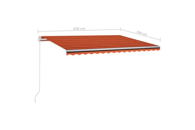 Automatisk uttrekkbar markise med stolper 4,5x3 m - Oransj - Markiser - Terrassemarkise