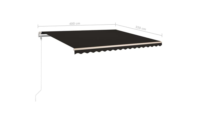 Automatisk uttrekkbar markise med stolper 4x3,5 m antrasitt - Markiser - Terrassemarkise
