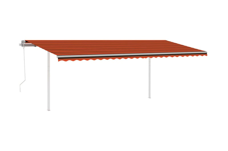 Automatisk uttrekkbar markise med stolper 6x3 m - Oransj - Markiser - Terrassemarkise