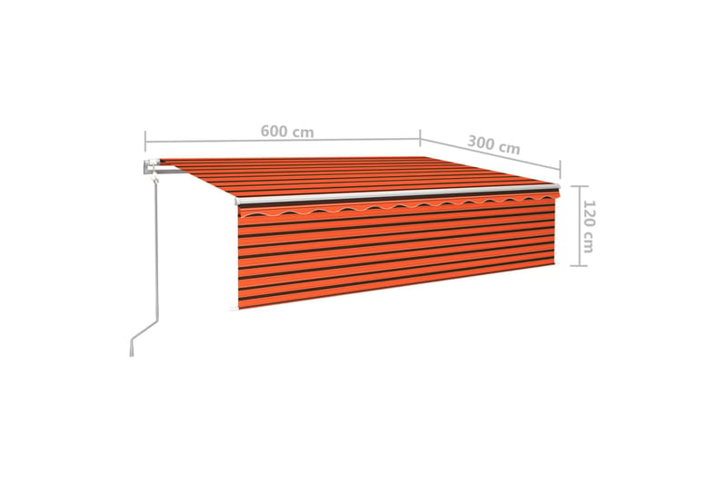Automatisk uttrekkbar markise med persienne 6x3 m - Oransj - Markiser - Vindusmarkise