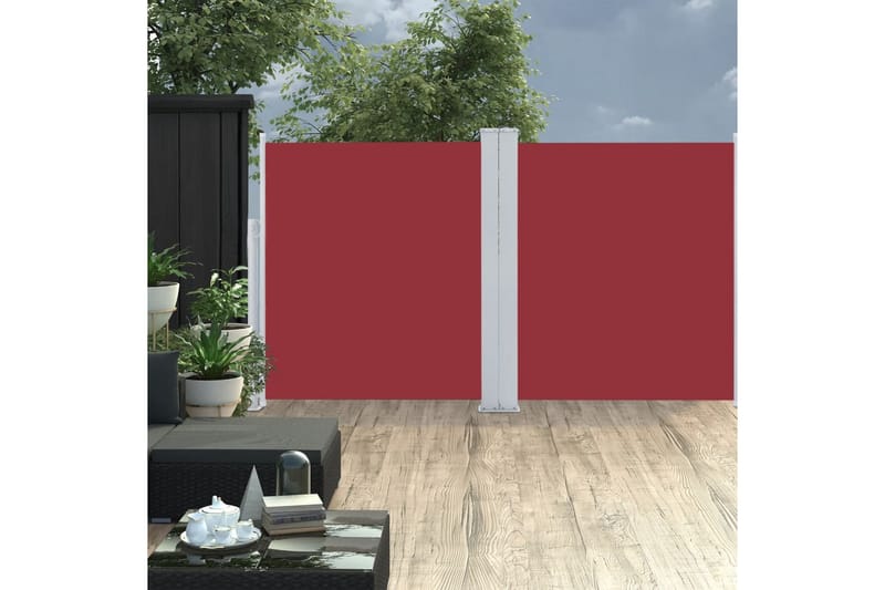 beBasic Uttrekkbar sidemarkise rød 160x600 cm - RÃ¸d - Sidemarkise - Markiser