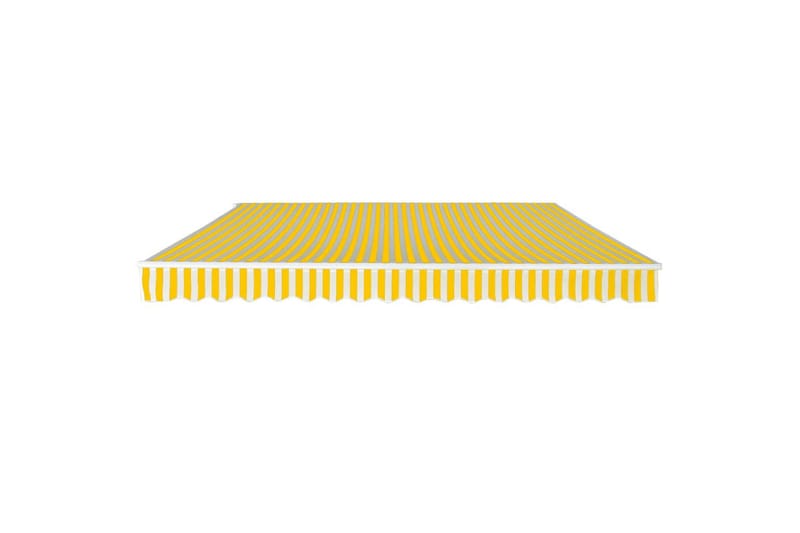 Foldbar markise manuell 400 cm gul/hvit - Gul - Markiser - Terrassemarkise