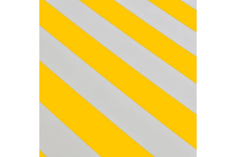 Foldbar markise manuell 400 cm gul/hvit - Gul - Markiser - Terrassemarkise