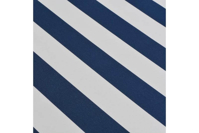 Foldbar markise manuell 450 cm blå/hvit - Blå|Hvit - Markiser - Terrassemarkise