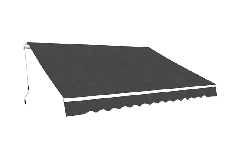 Foldbar markise manuell 500 cm antrasitt - Hvit|Svart - Markiser - Terrassemarkise