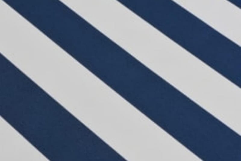 Foldbar markise manuell 600 cm blå/hvit - Blå - Markiser - Terrassemarkise