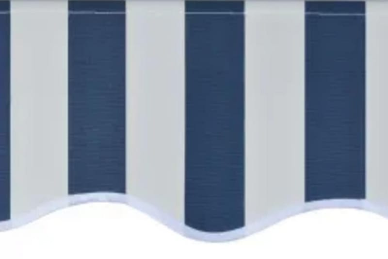 Foldbar markise manuell 600 cm blå/hvit - Blå - Markiser - Terrassemarkise