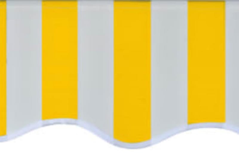 Foldbar markise manuell 600 cm gul/hvit - Gul - Markiser - Terrassemarkise