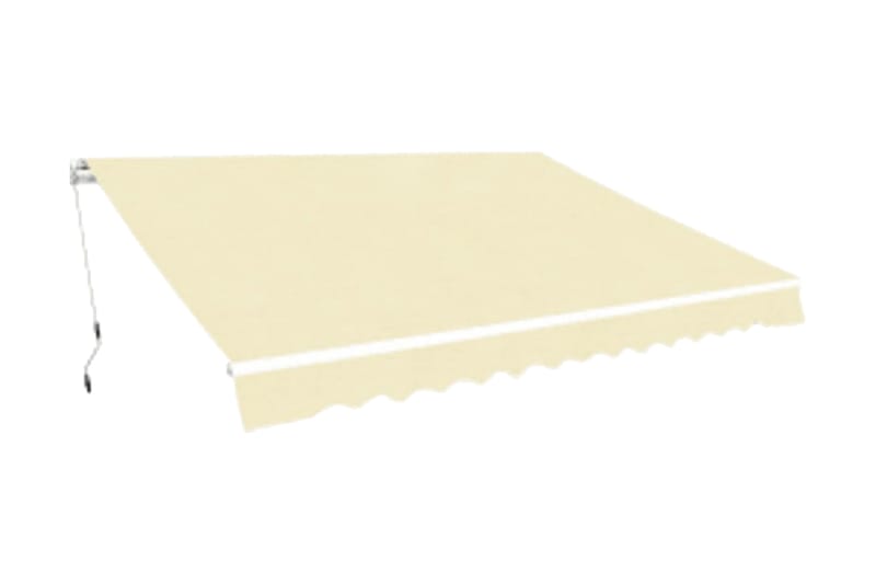 Foldbar markise manuell 600 cm kremhvit - Markiser - Terrassemarkise
