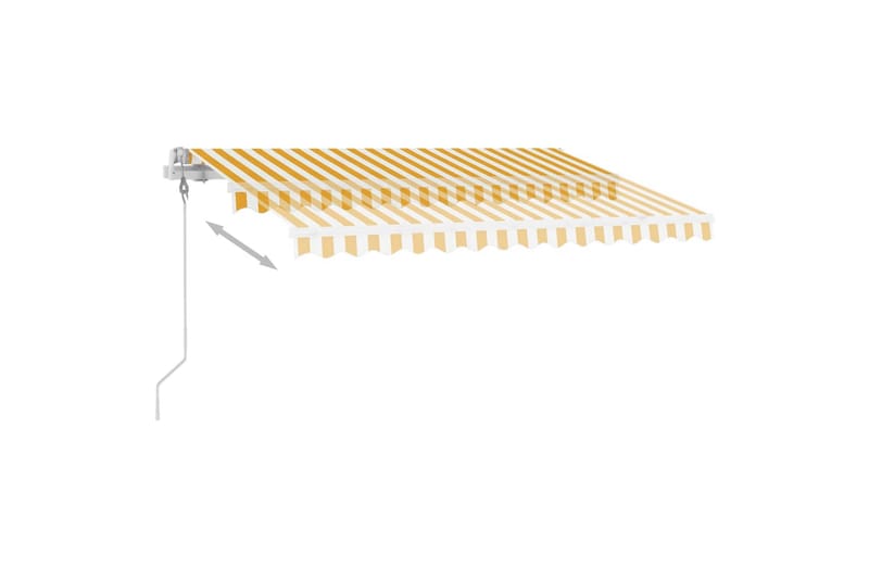 Frittstående automatisk markise 300x250 cm gul og hvit - Gul - Markiser - Terrassemarkise