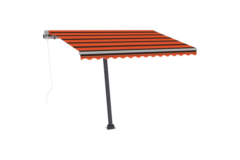 Frittstående automatisk markise 300x250 cm oransje og brun - Oransj - Markiser - Terrassemarkise