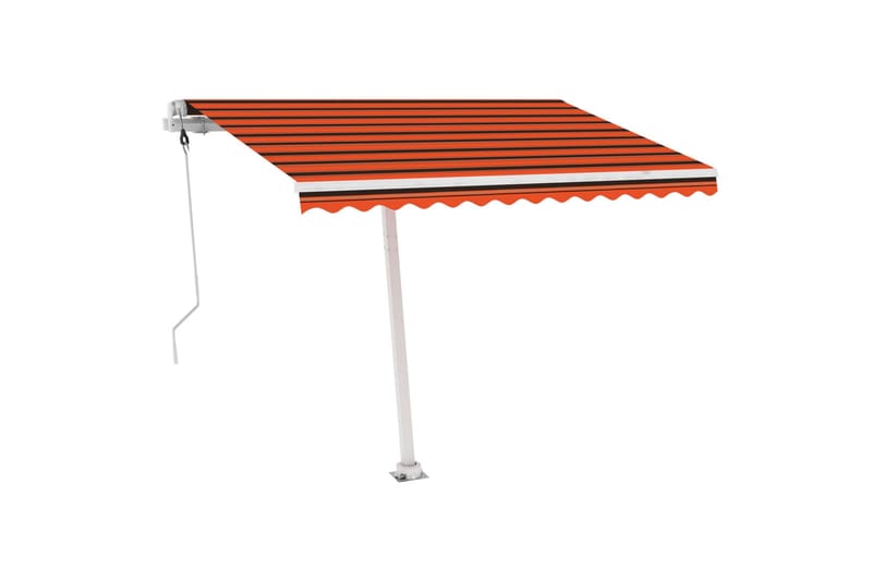 Frittstående automatisk markise 350x250 cm oransje og brun - Oransj - Markiser - Terrassemarkise