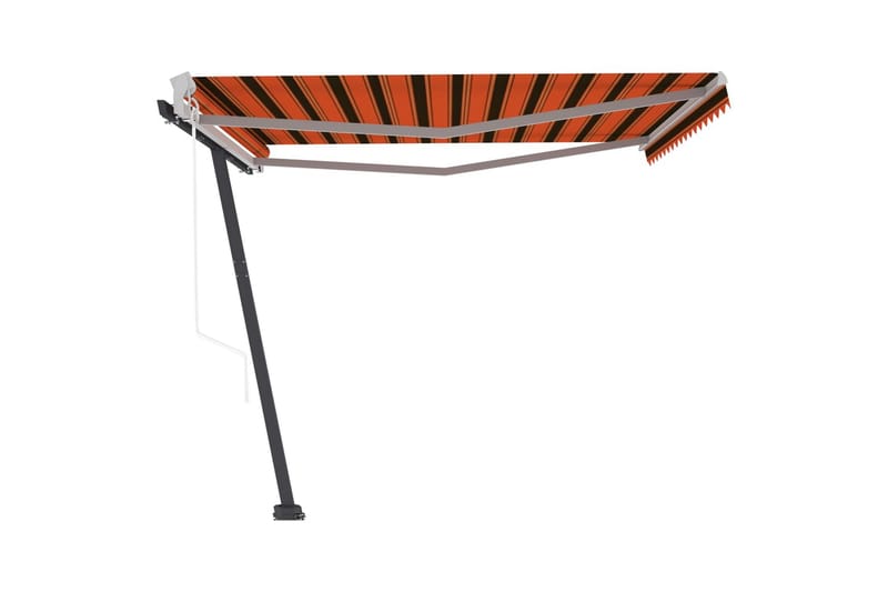 Frittstående automatisk markise 450x300 cm oransje/brun - Oransj - Markiser - Terrassemarkise