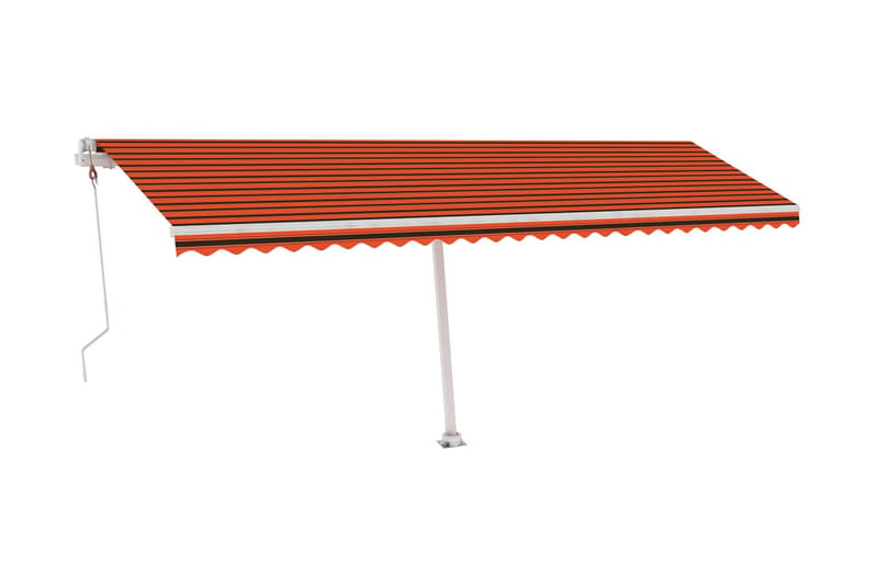 Frittstående automatisk markise 600x300 cm oransje og brun - Oransj - Markiser - Terrassemarkise