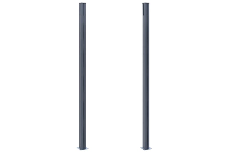 Gjerdestolper 2 stk mørkegrå 185 cm aluminium - Markiser - Terrassemarkise