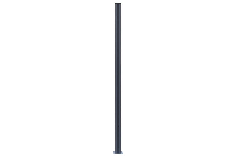 Gjerdestolper 2 stk mørkegrå 185 cm aluminium - Markiser - Terrassemarkise