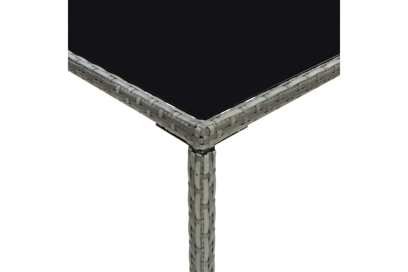 Hagebarbord grå 70x70x110 cm polyrotting og glass - Grå - Markiser - Terrassemarkise