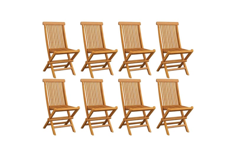 Klappstoler 8 stk heltre teak - Brun - Markiser - Terrassemarkise