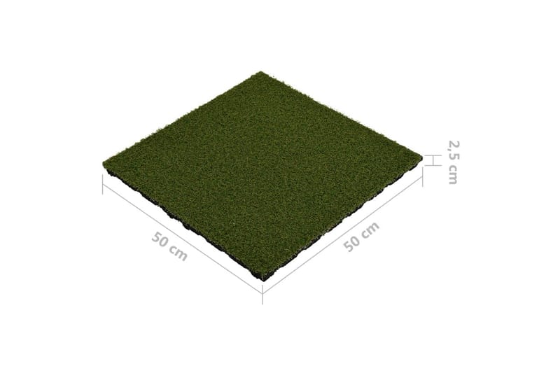 Kunstige gressmatter 4 stk 50x50x2,5 cm gummi - Grønn - Markiser - Terrassemarkise