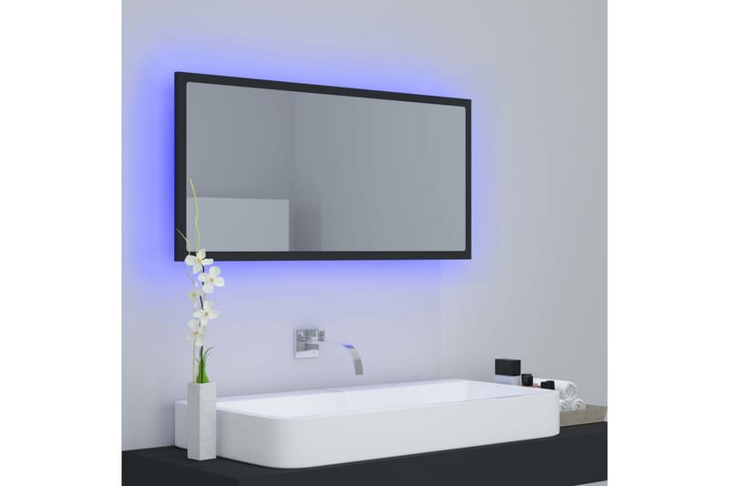LED Baderomsspeil 90x8,5x37 cm sponplate grå - Grå - Markiser - Terrassemarkise