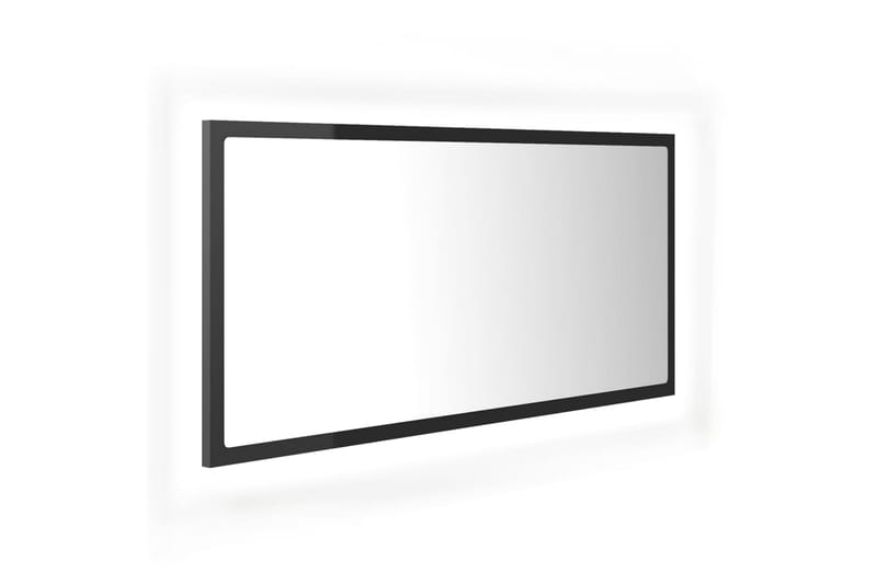 LED Baderomsspeil 90x8,5x37 cm sponplate høyglans grå - Svart - Markiser - Terrassemarkise