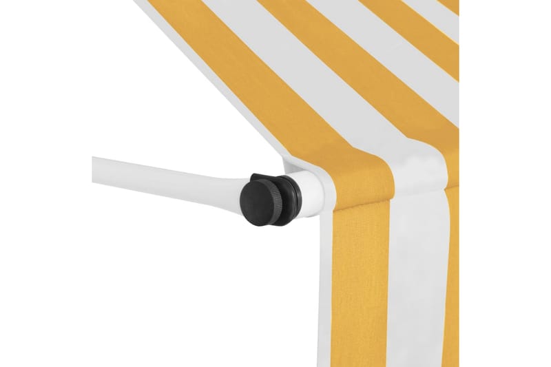 Manuell uttrekkbar markise 100 cm oransje og hvite striper - Markiser - Vindusmarkise