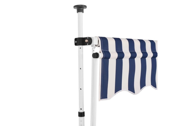 Manuell uttrekkbar markise 200 cm blå og hvite striper - Markiser - Vindusmarkise