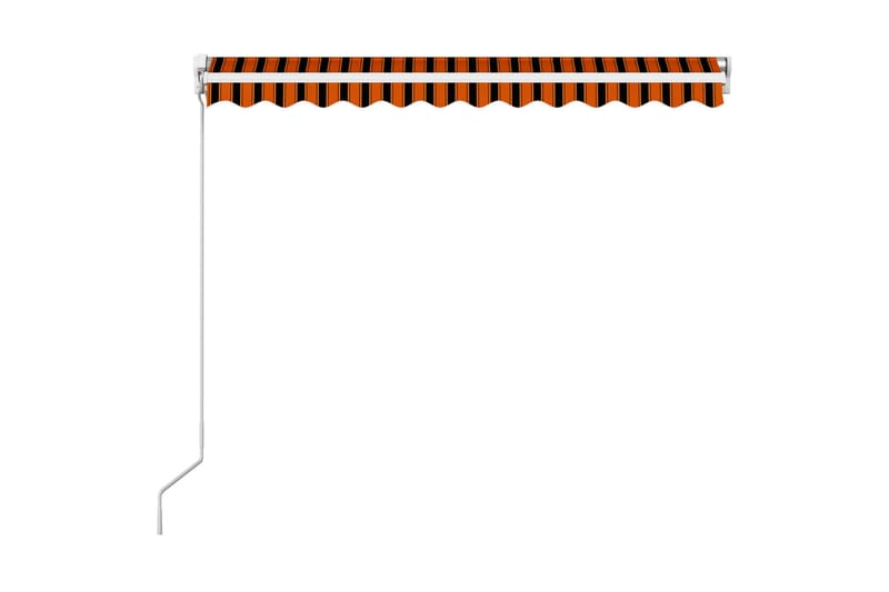 Manuell uttrekkbar markise 300x250 cm oransje og brun - Markiser - Terrassemarkise