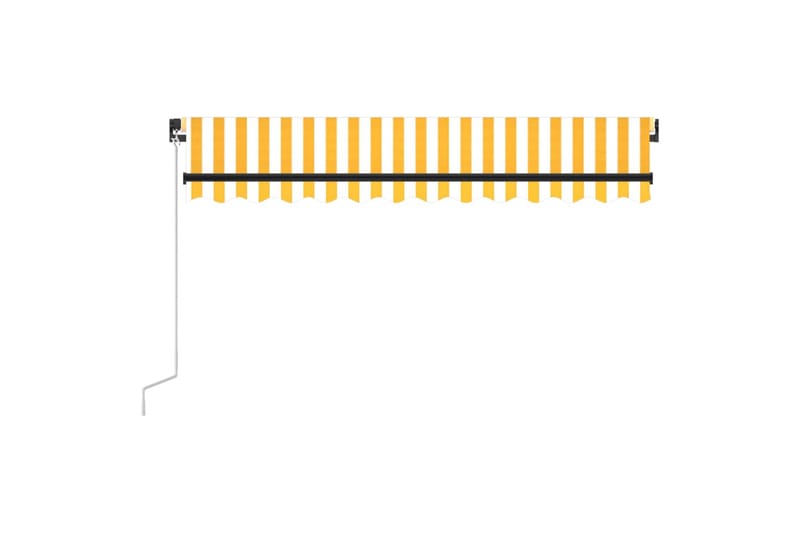 Manuell uttrekkbar markise 350x250 cm gul og hvit - Gul - Markiser - Terrassemarkise