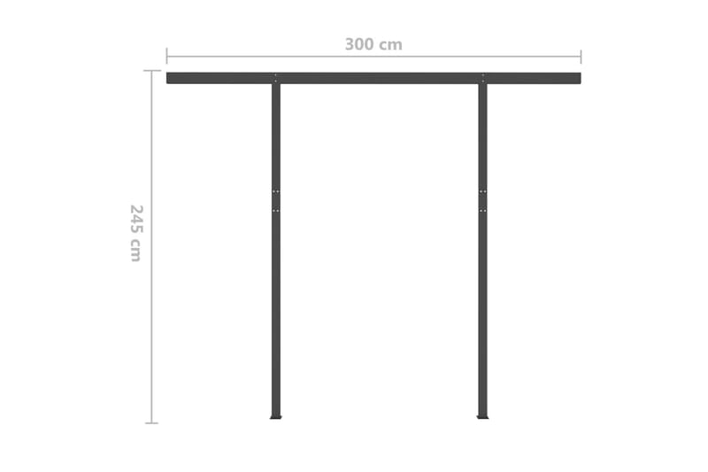 Manuell uttrekkbar markise 3x2,5 m antrasitt - Markiser - Terrassemarkise