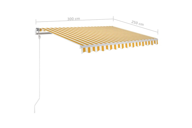 Manuell uttrekkbar markise 3x2,5 m gul og hvit - Markiser - Terrassemarkise