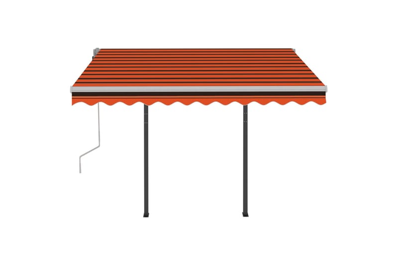 Manuell uttrekkbar markise 3x2,5 m oransje og brun - Markiser - Terrassemarkise
