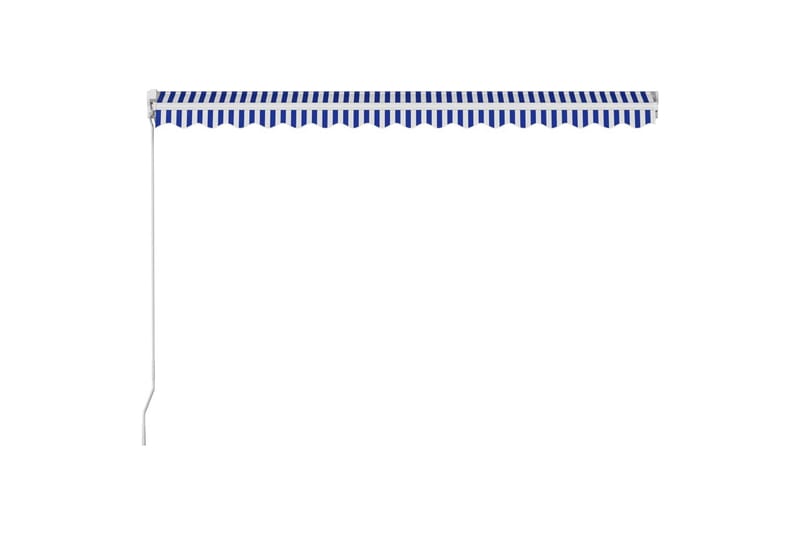 Manuell uttrekkbar markise 400x300 cm blå og hvit - Markiser - Terrassemarkise