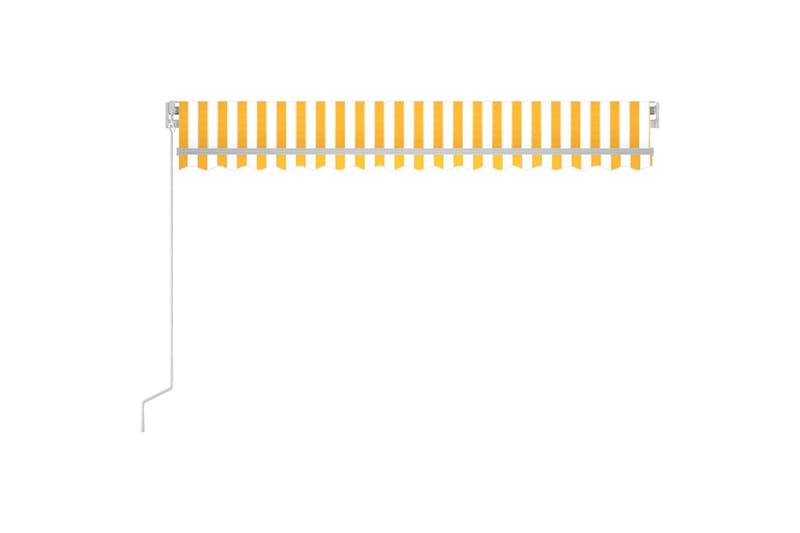 Manuell uttrekkbar markise 400x350 cm gul og hvit - Gul - Markiser - Terrassemarkise