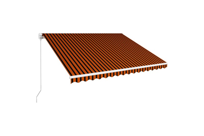 Manuell uttrekkbar markise 450x300 cm oransje og brun - Markiser - Terrassemarkise