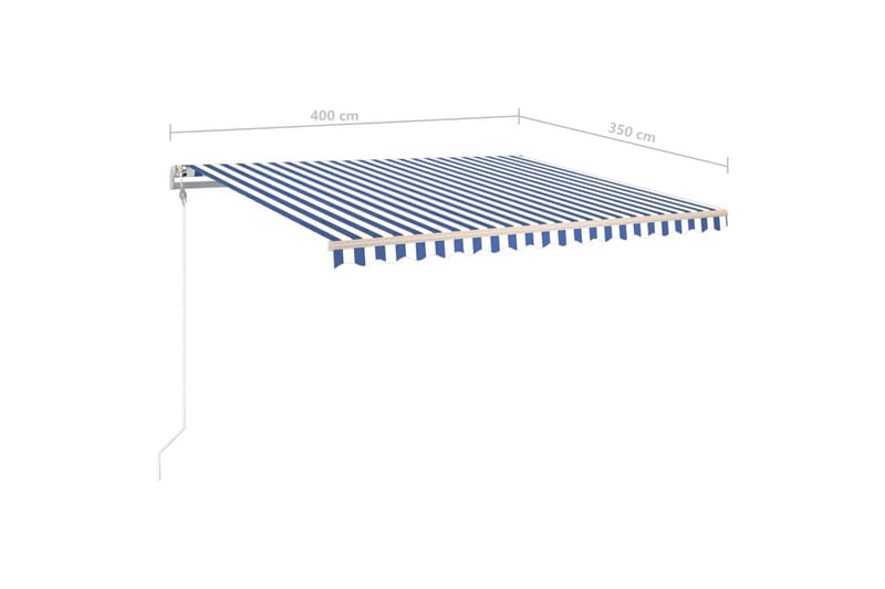 Manuell uttrekkbar markise 4x3,5 m blå og hvit - Blå - Markiser - Terrassemarkise