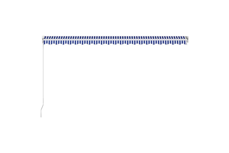 Manuell uttrekkbar markise 500x300 cm blå og hvit - Markiser - Terrassemarkise