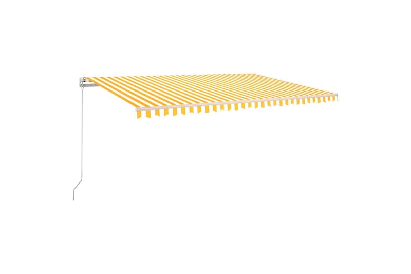 Manuell uttrekkbar markise 500x350 cm gul og hvit - Gul - Markiser - Terrassemarkise