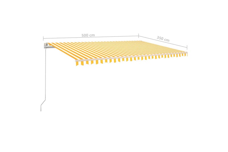 Manuell uttrekkbar markise 500x350 cm gul og hvit - Gul - Markiser - Terrassemarkise
