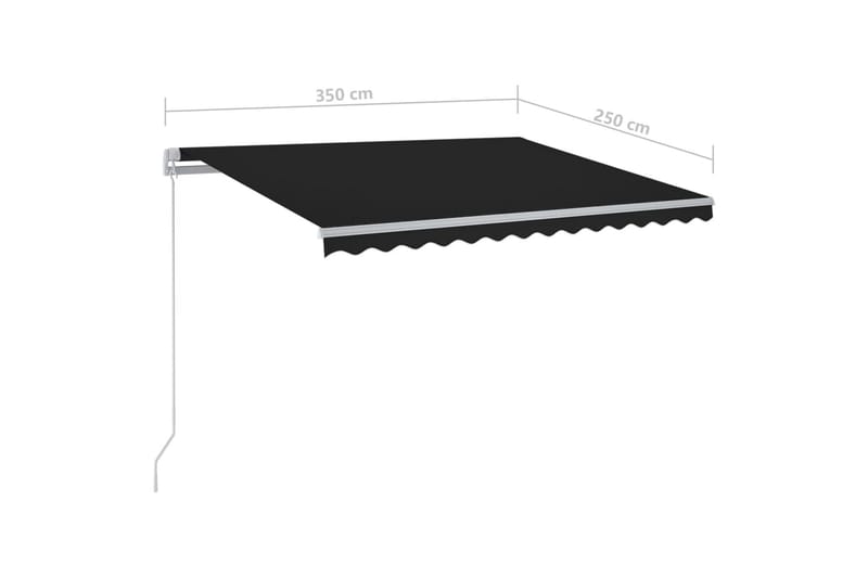 Manuell uttrekkbar markise med LED 3,5x2,5 m antrasitt - Markiser - Terrassemarkise