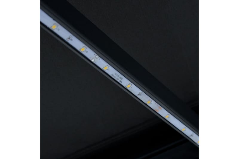 Manuell uttrekkbar markise med LED 300x250 cm antrasitt - Markiser - Terrassemarkise