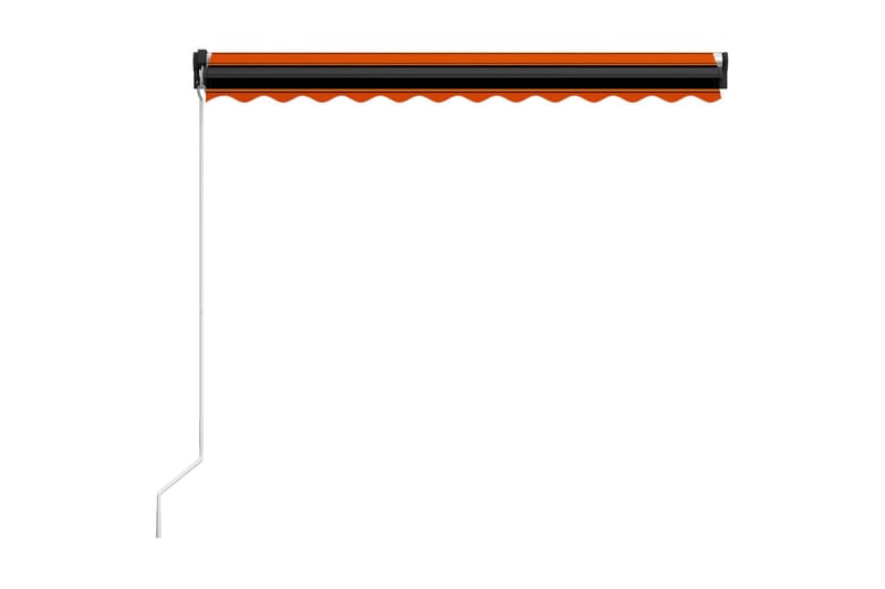 Manuell uttrekkbar markise med LED 300x250 cm oransje & brun - Markiser - Vindusmarkise